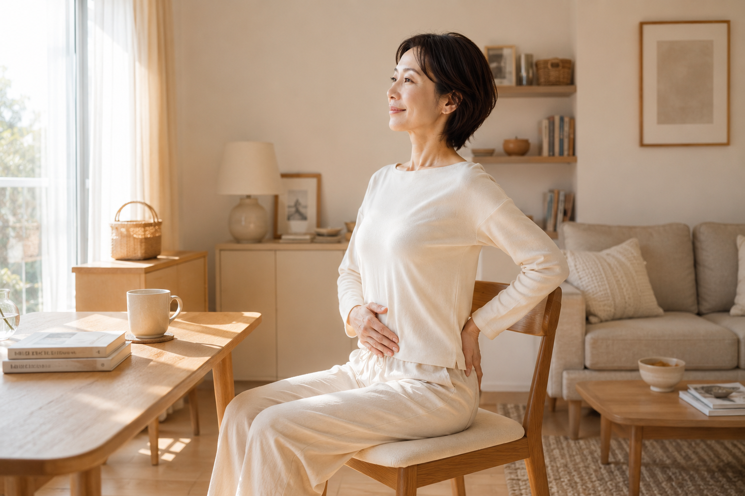 更年期世代の女性が穏やかに自分の体と向き合う時間