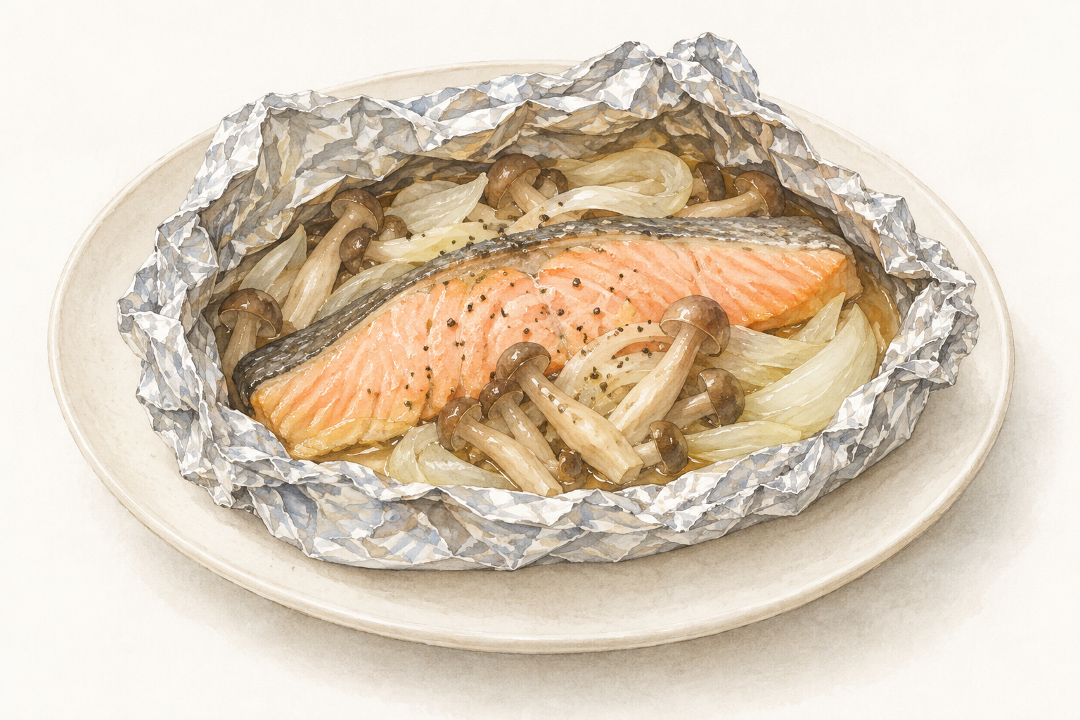 鮭ときのこの包み焼き