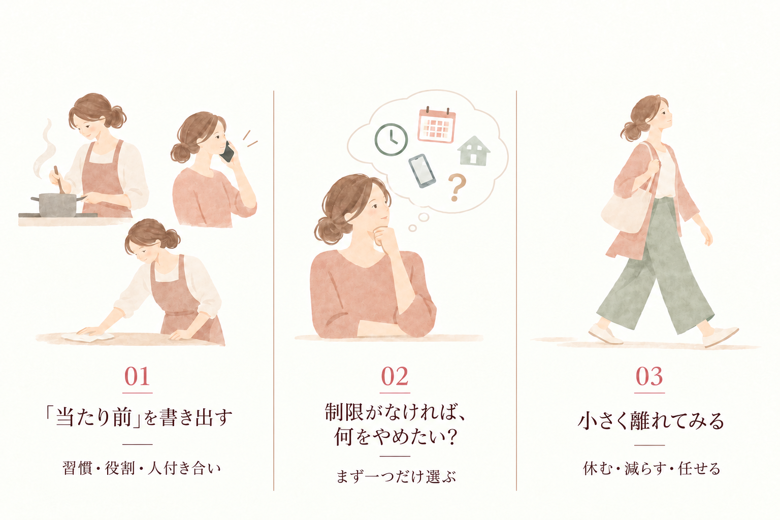 自分に合うNot-to-Doリストを作る3つのステップを示すインフォグラフィック